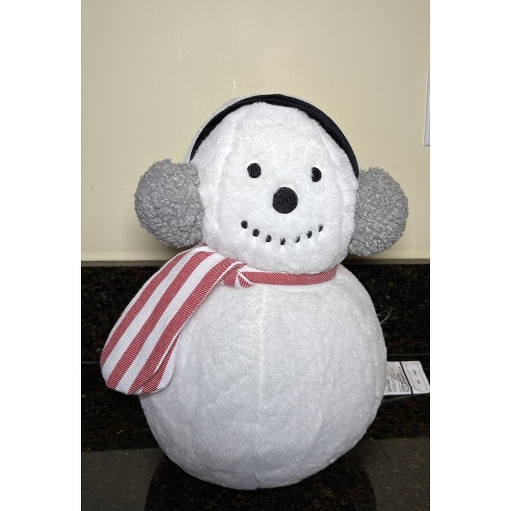 Brentwood Snowman Plush Pillow 18" Christmas Holiday Home Decorations